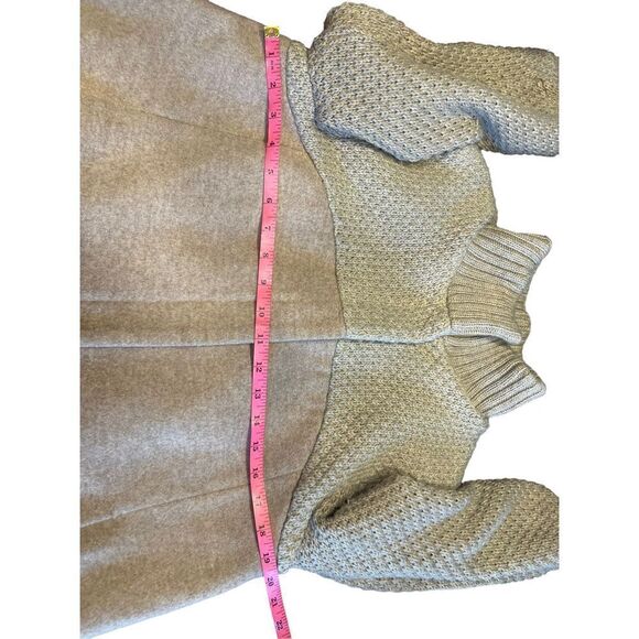 Zara woman Medium wool blend knit sleeve tan zip up jacket coat *flaw* - Picture 5 of 10